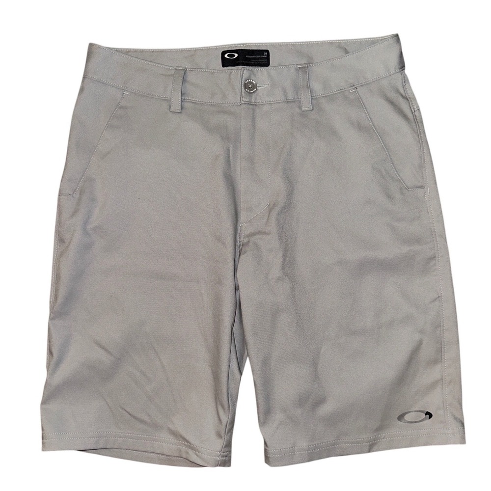 Oakley Take Pro Golf Shorts Mens 30 Light Gray Regular Fit Flat Front 442240OV